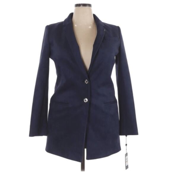 NEW Tommy Hilfiger blue faux suede Blazer Size 14 - Picture 1 of 4
